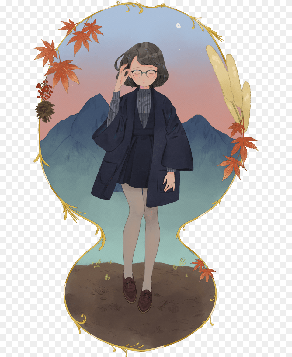 Fall Illustration, Clothing, Coat, Plant, Leaf Png