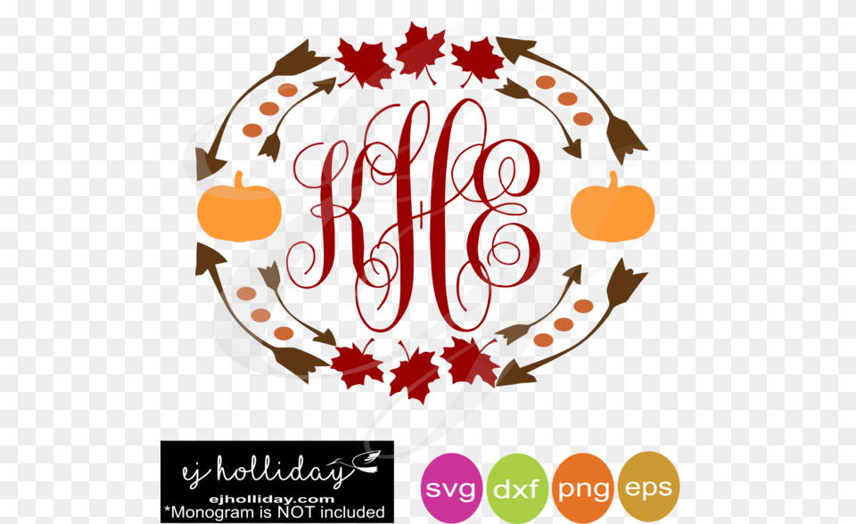 Fall Leaves And Pumpkins Monogram Frame Svg Dxf Eps Fall Monogram Svg, Dynamite, Weapon, Text Free Transparent Png