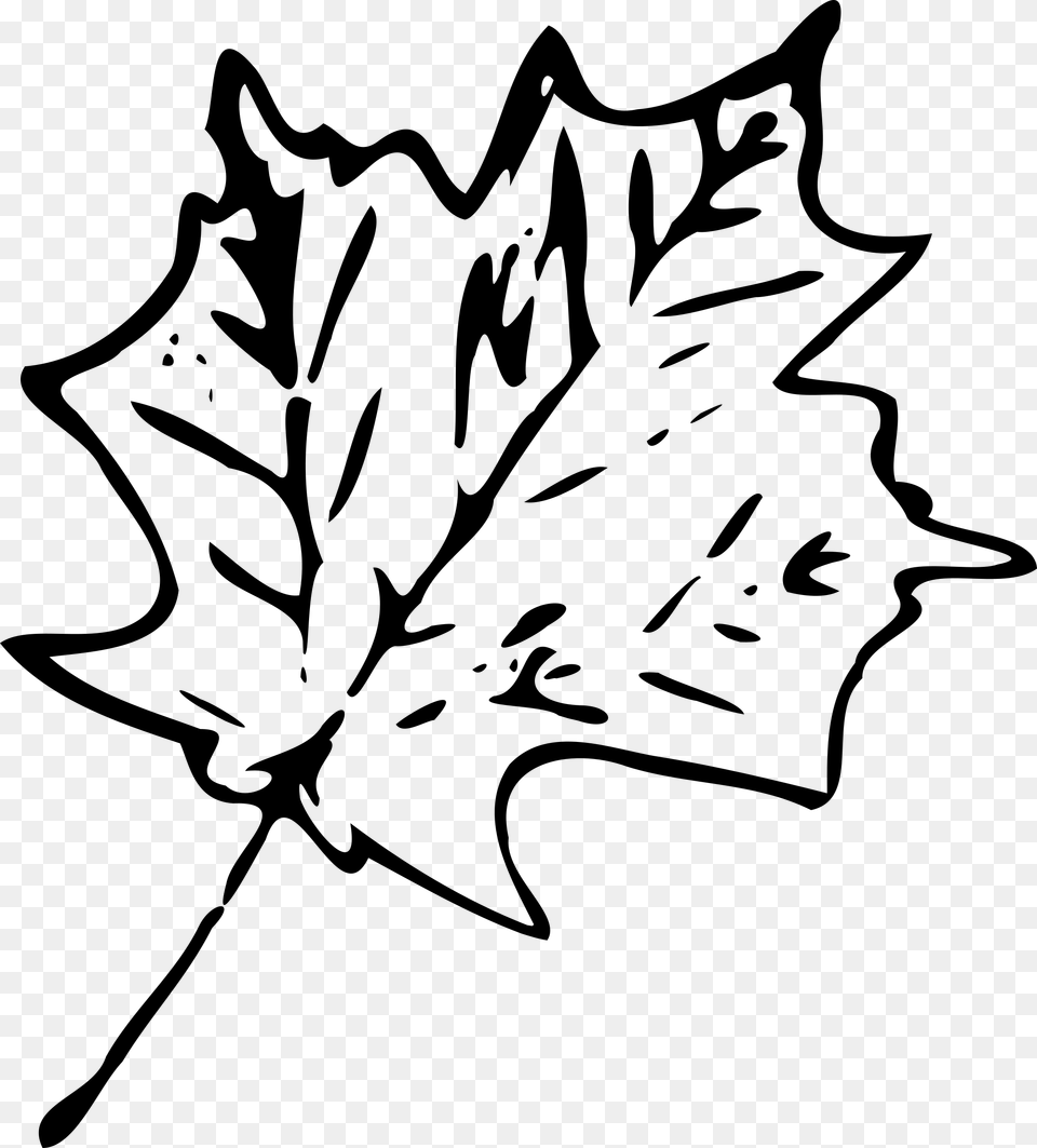 Fall Leaves Black And White Clip Art, Gray Png
