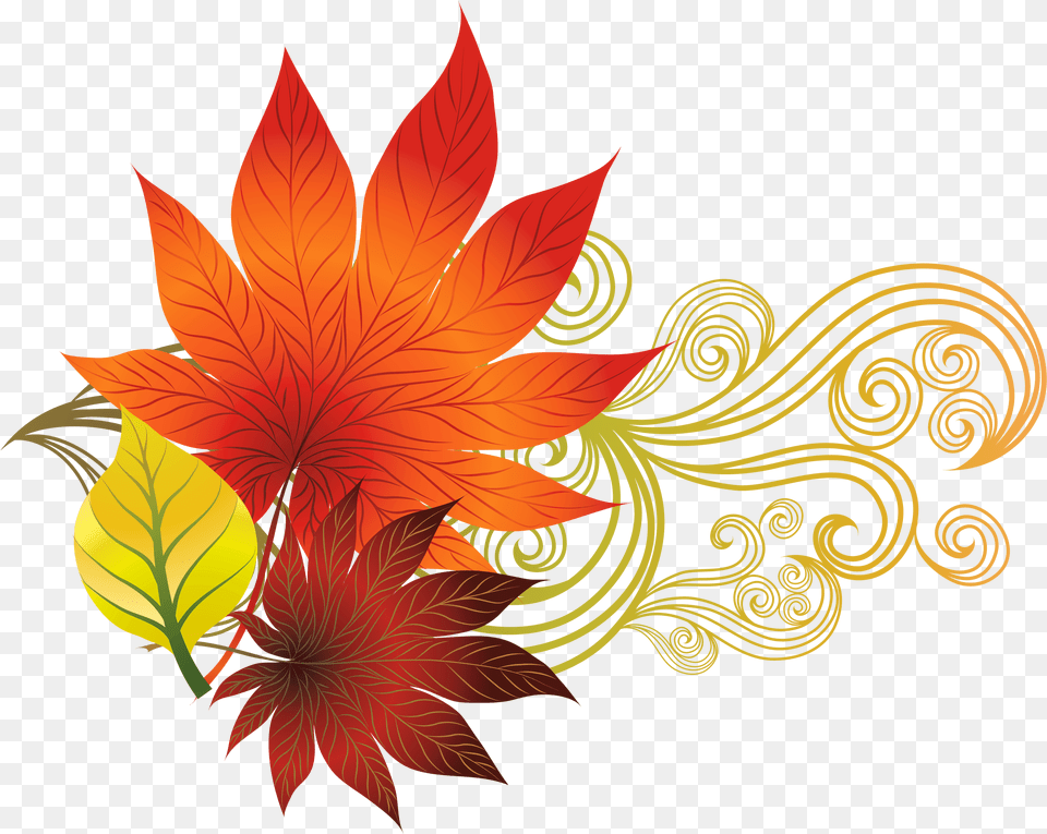 Fall Leaves Music Notes, Art, Floral Design, Graphics, Leaf Png Image