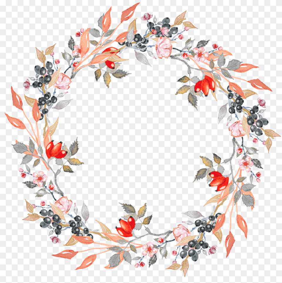 Fall Leaves Wreath, Art, Floral Design, Graphics, Pattern Png