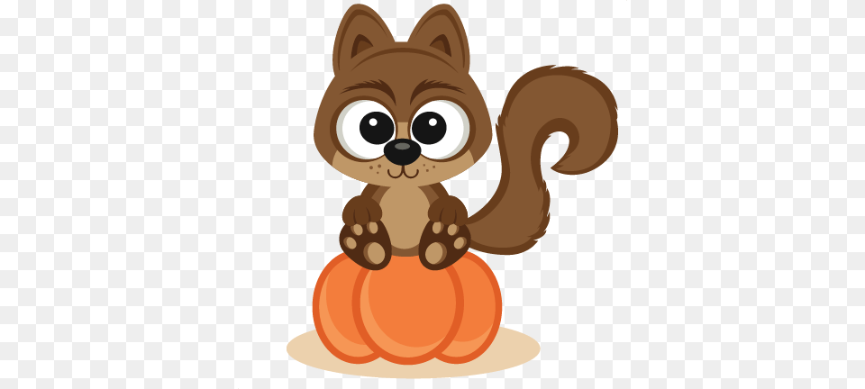 Fall Squirrel Scrapbook Cute Clipart, Food, Plant, Produce, Pumpkin Png