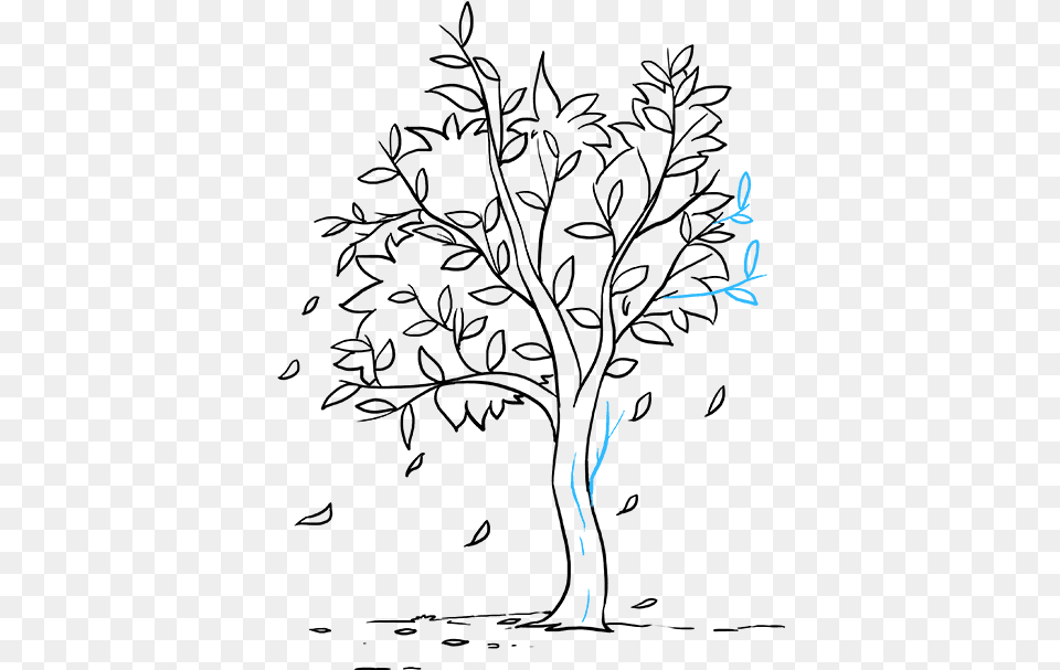 Fall Tree Drawing Easy, Outdoors, Animal, Bird, Art Free Png