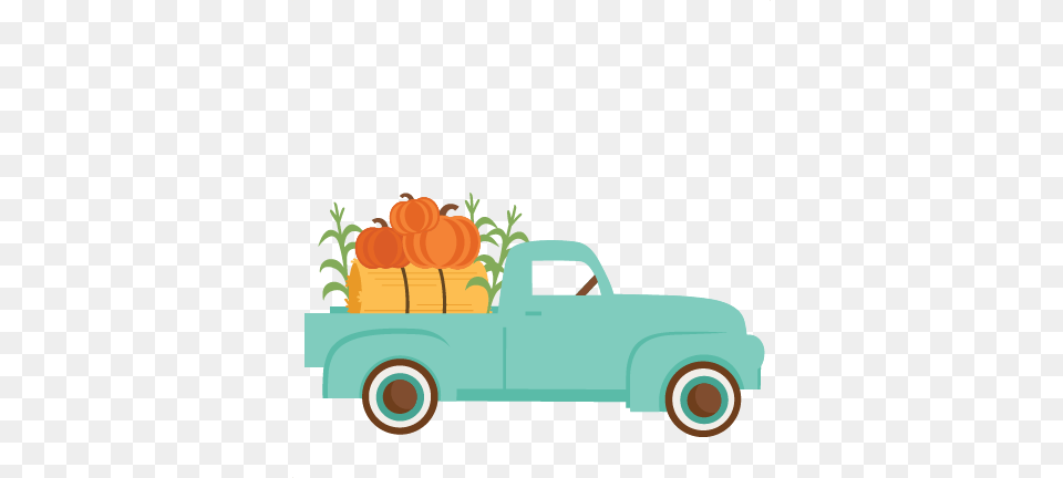 Fall Truck Scrapbook Cute Clipart, Vehicle, Transportation, Pickup Truck, Tool Png Image