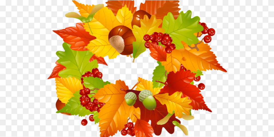 Fall Wreaths Cliparts Autumn Leaves Wreath Clipart, Food, Nut, Plant, Produce Free Png Download