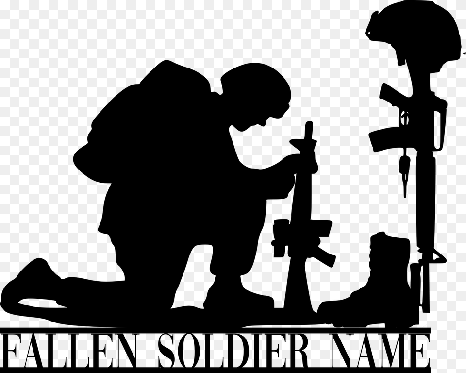 Fallen Soldier Silhouette, Gray, Cutlery Free Png Download