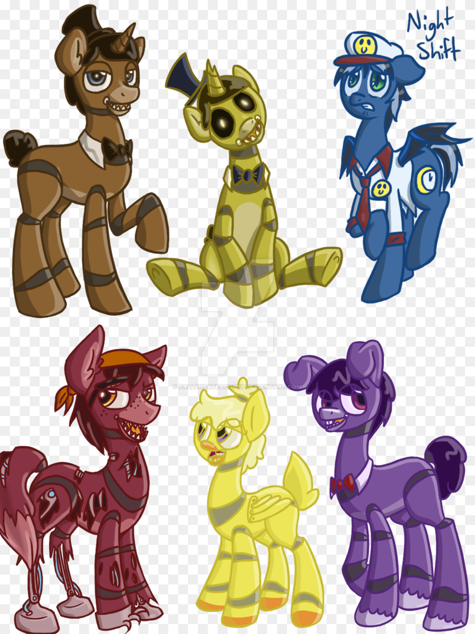 Fallenfateadopts Bonnie Chica Five Nights At Freddy Freddy Pony, Book, Comics, Publication, Person Free Transparent Png