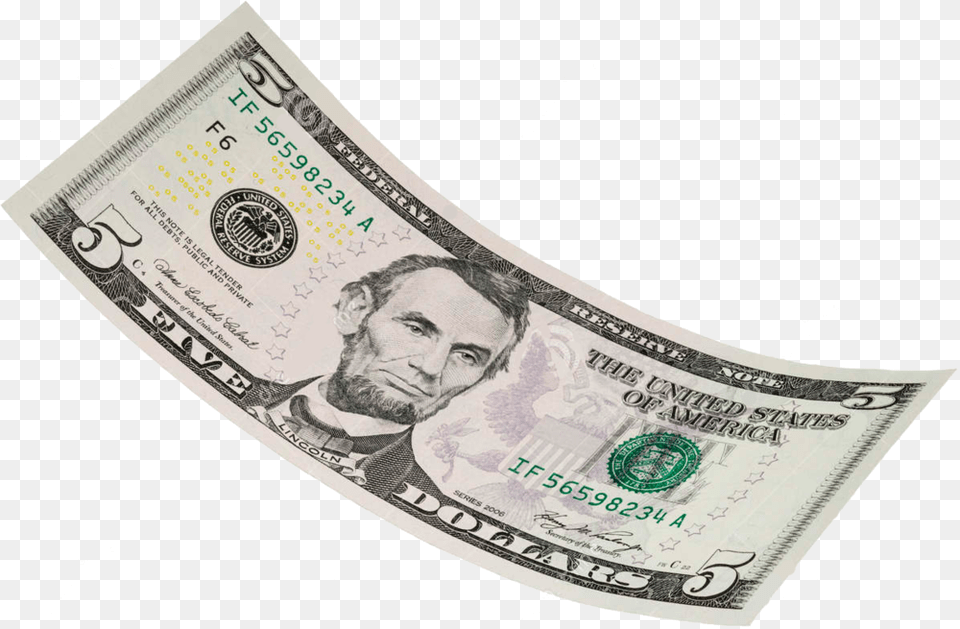 Falling 5 5 Dollar Bill Background, Adult, Male, Man, Money Free Png Download