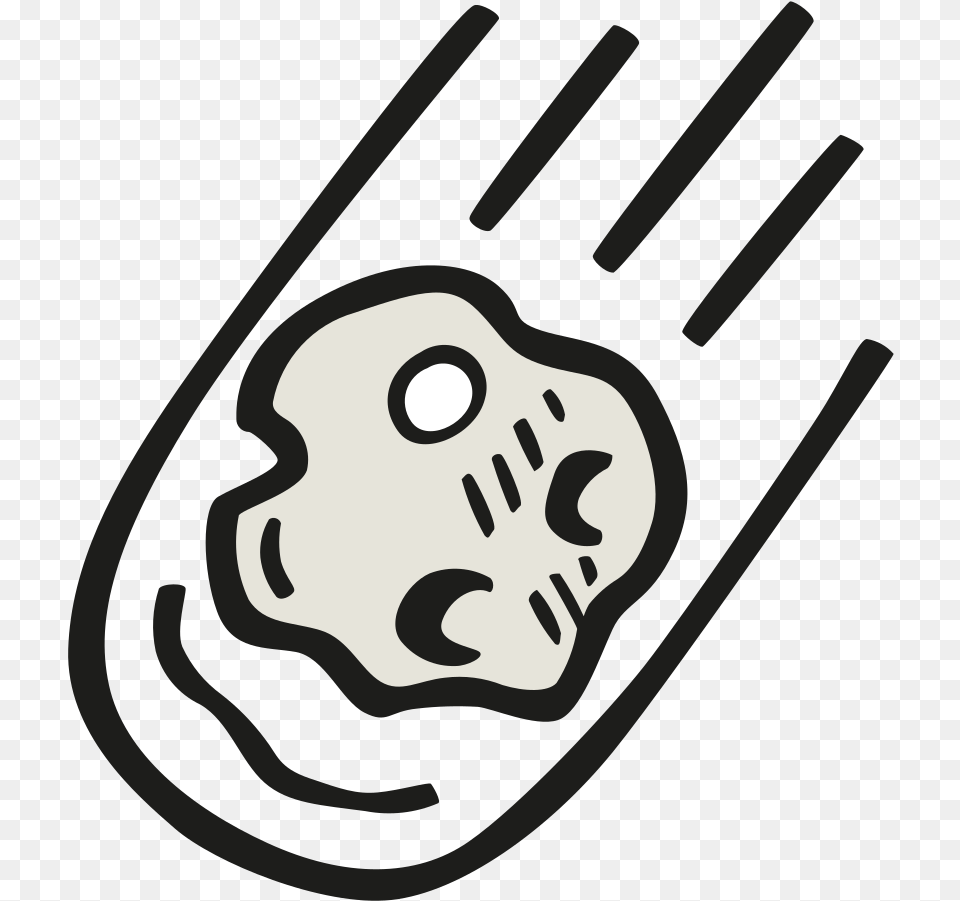 Falling Asteroid Icon Asteroid Clipart Black And White, Stencil, Cutlery, Fork, Face Free Png Download