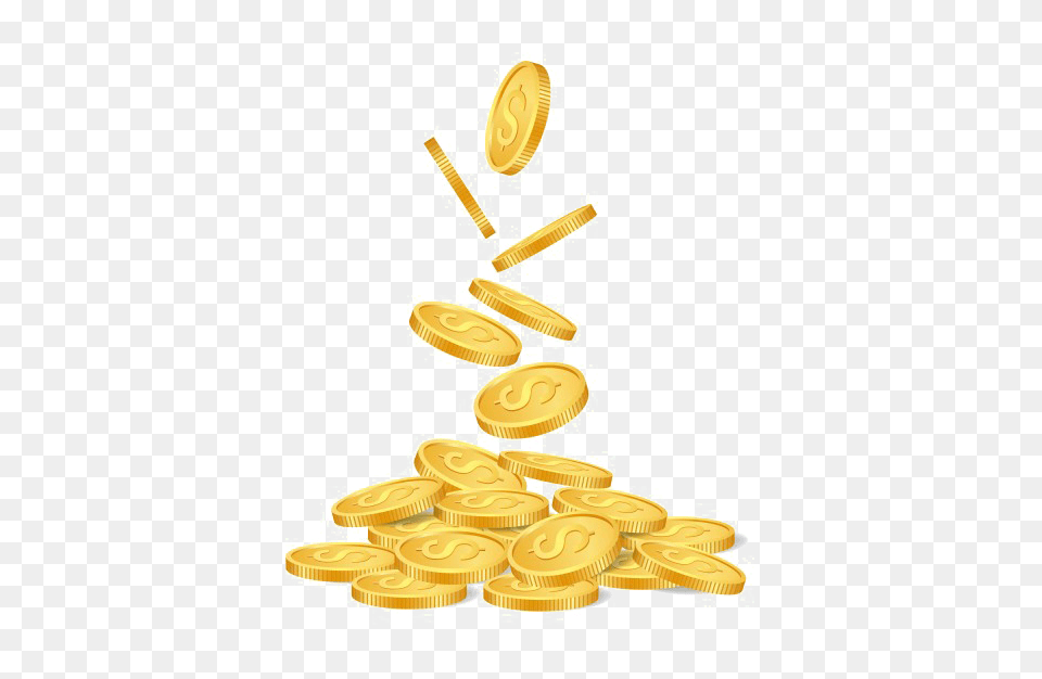 Falling Coins Photo Coins Falling Clip Art, Gold, Treasure, Device, Grass Free Png Download