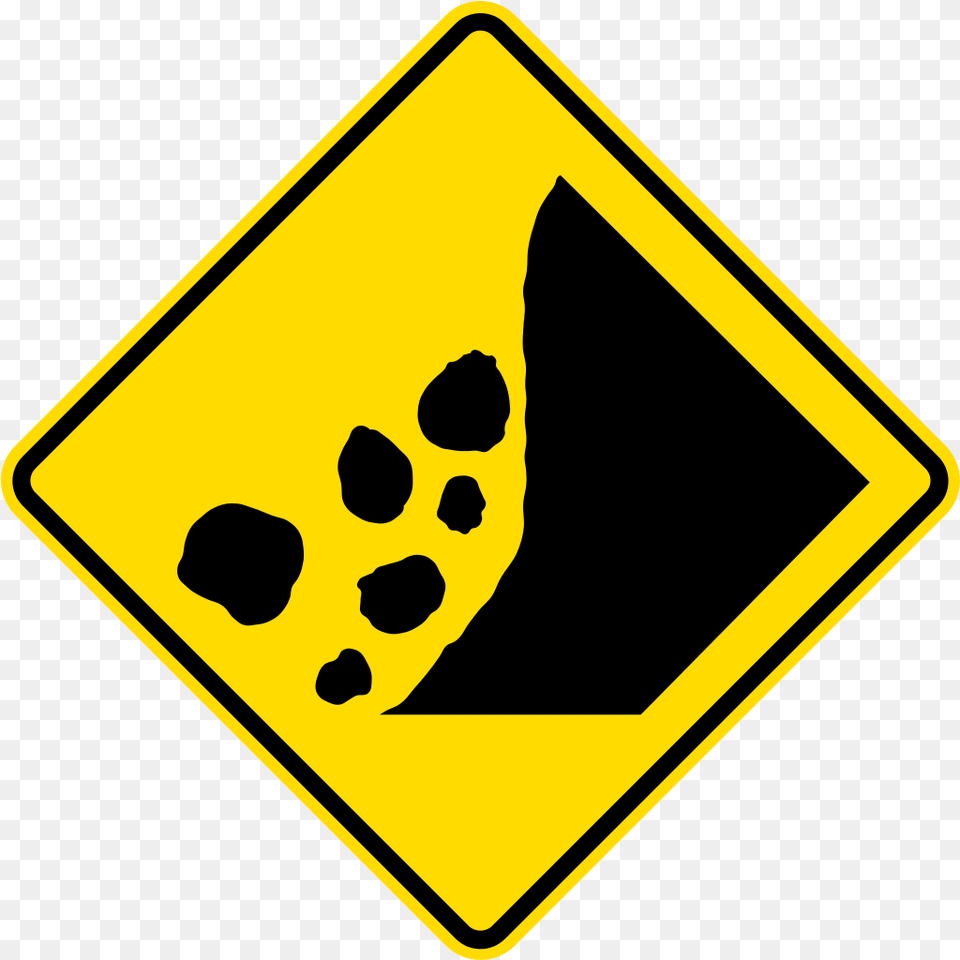 Falling Debris New Zealand Pw42 Nz Road Sign Slips Road Signs Nz, Symbol, Road Sign, Blackboard, Face Free Transparent Png