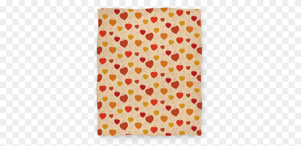 Falling Heart Shaped Autumn Leaves Pattern Blanket Blanket, Home Decor, Rug, Quilt, Blackboard Free Png