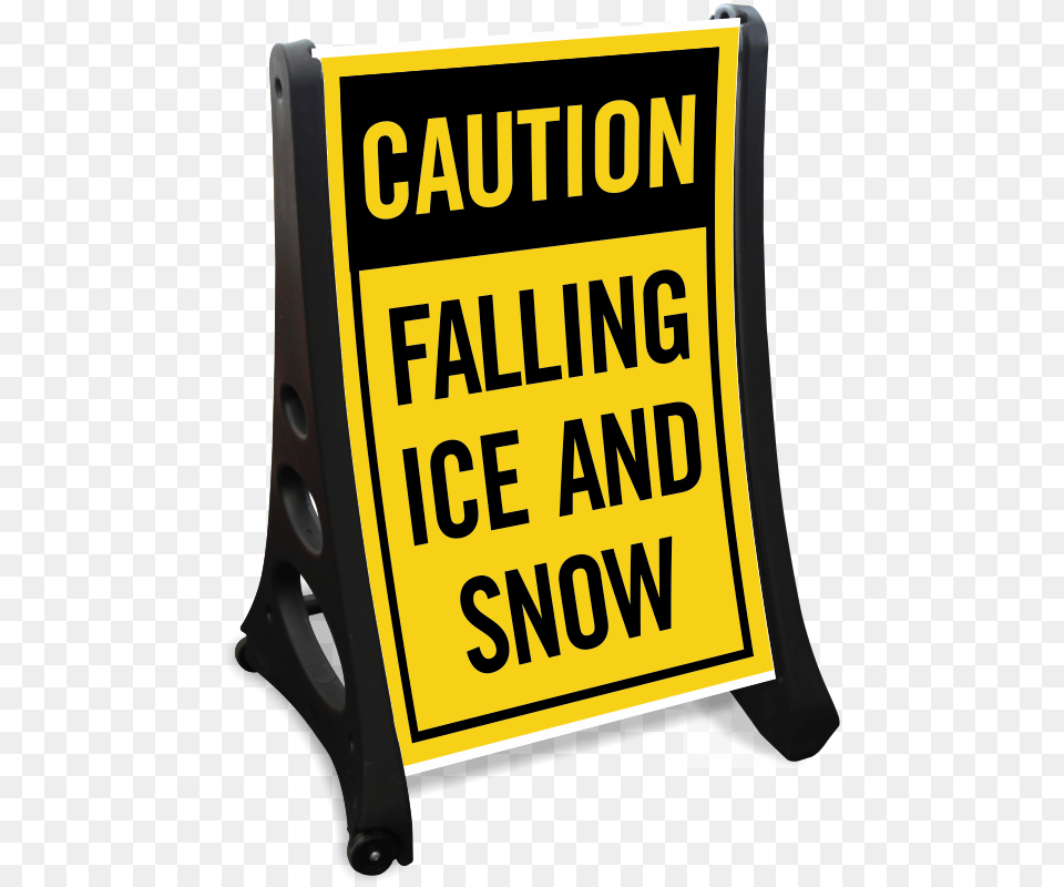 Falling Ice And Snow Sidewalk Sign Sku K Roll, Fence, Text Free Png