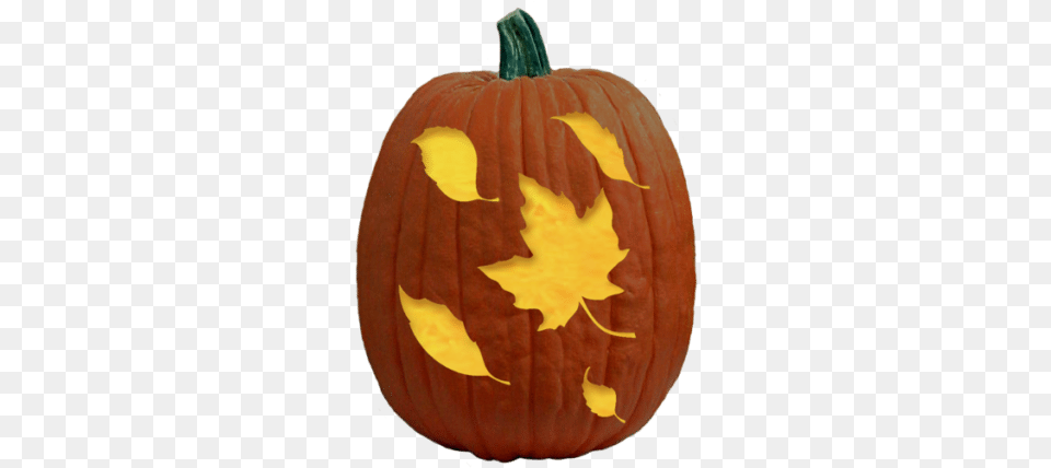Falling Leaves Pumpkin Carving Pattern Jack O39 Lantern, Vegetable, Produce, Plant, Food Free Transparent Png