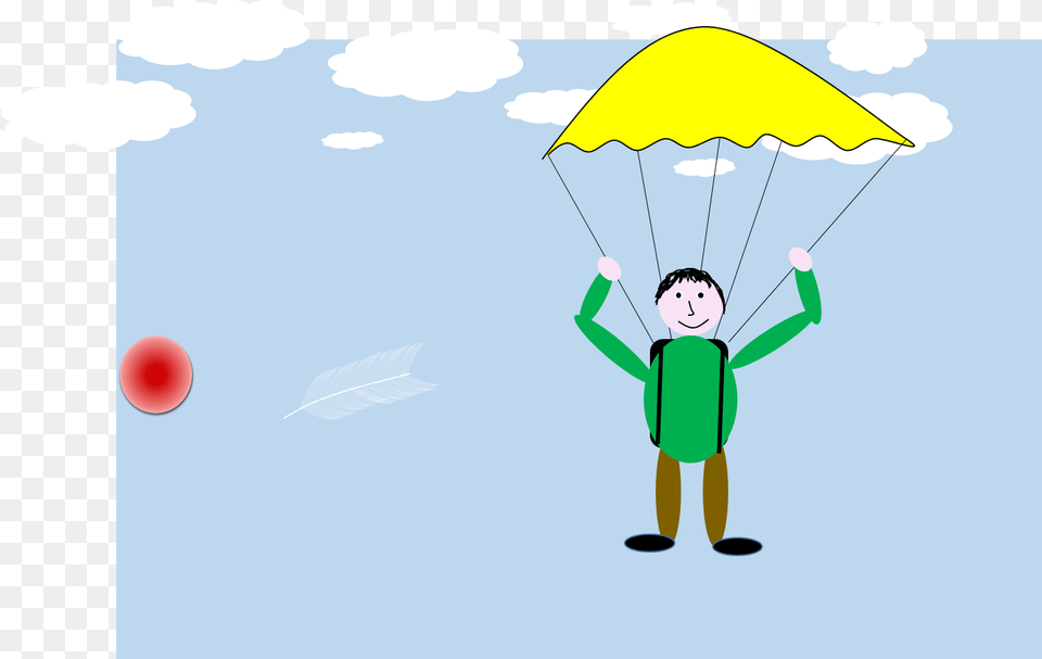 Falling Objects Physical Body, Parachute, Person, Face, Head Free Png Download