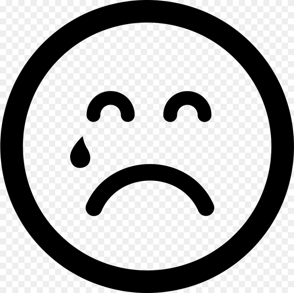 Falling On Emoticon Svg Sad Clipart Black And White, Stencil, Head, Person, Face Free Png Download