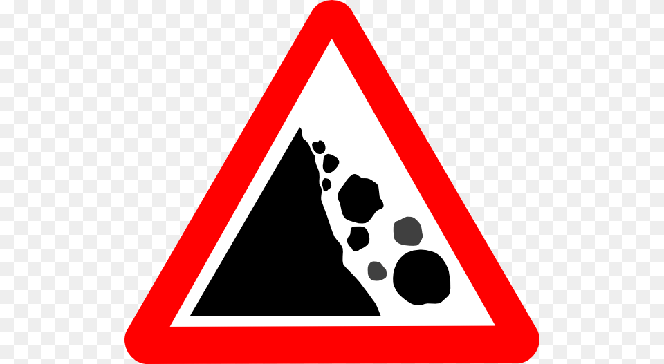 Falling Rocks Clip Art, Sign, Symbol, Triangle, Road Sign Png