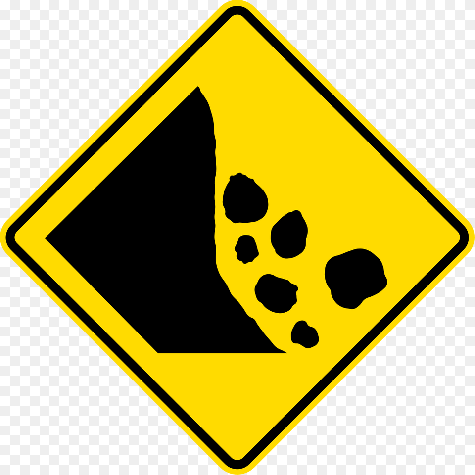 Falling Rocks Icon, Sign, Symbol, Road Sign Png Image