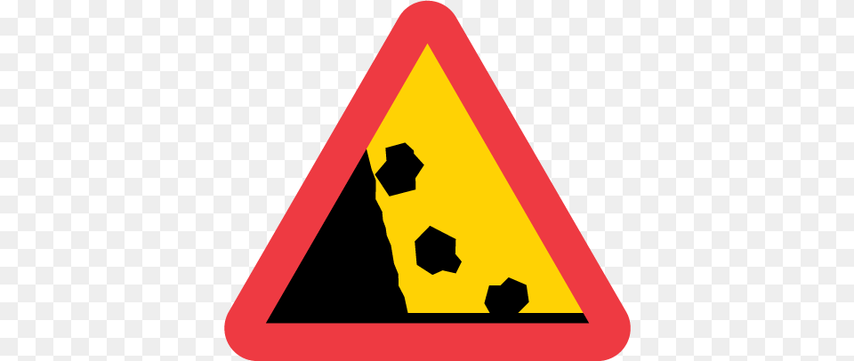 Falling Rocks Or Debris Ahead Warning Sign, Symbol, Road Sign, Triangle, Dynamite Png