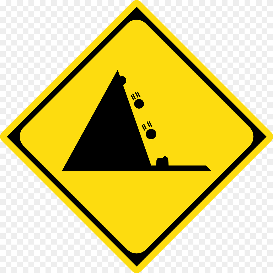 Falling Rocks Or Debris Sign In Japan Clipart, Symbol, Road Sign, Disk, Triangle Png