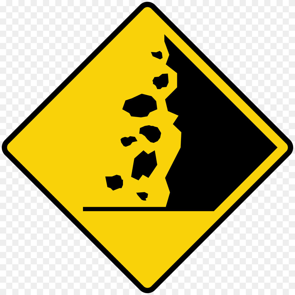 Falling Rocks Or Debris Sign In Liberia Clipart, Symbol, Road Sign Free Png Download