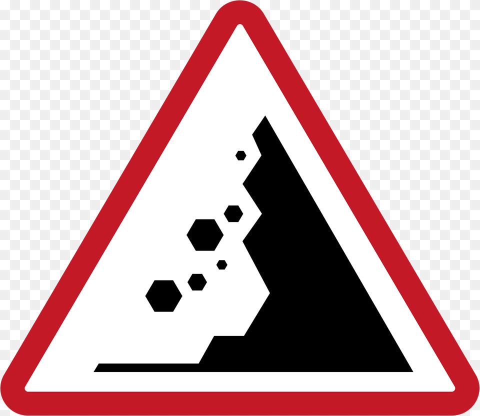 Falling Rocks Or Debris Sign In Philippines Clipart, Symbol, Triangle, Road Sign Png