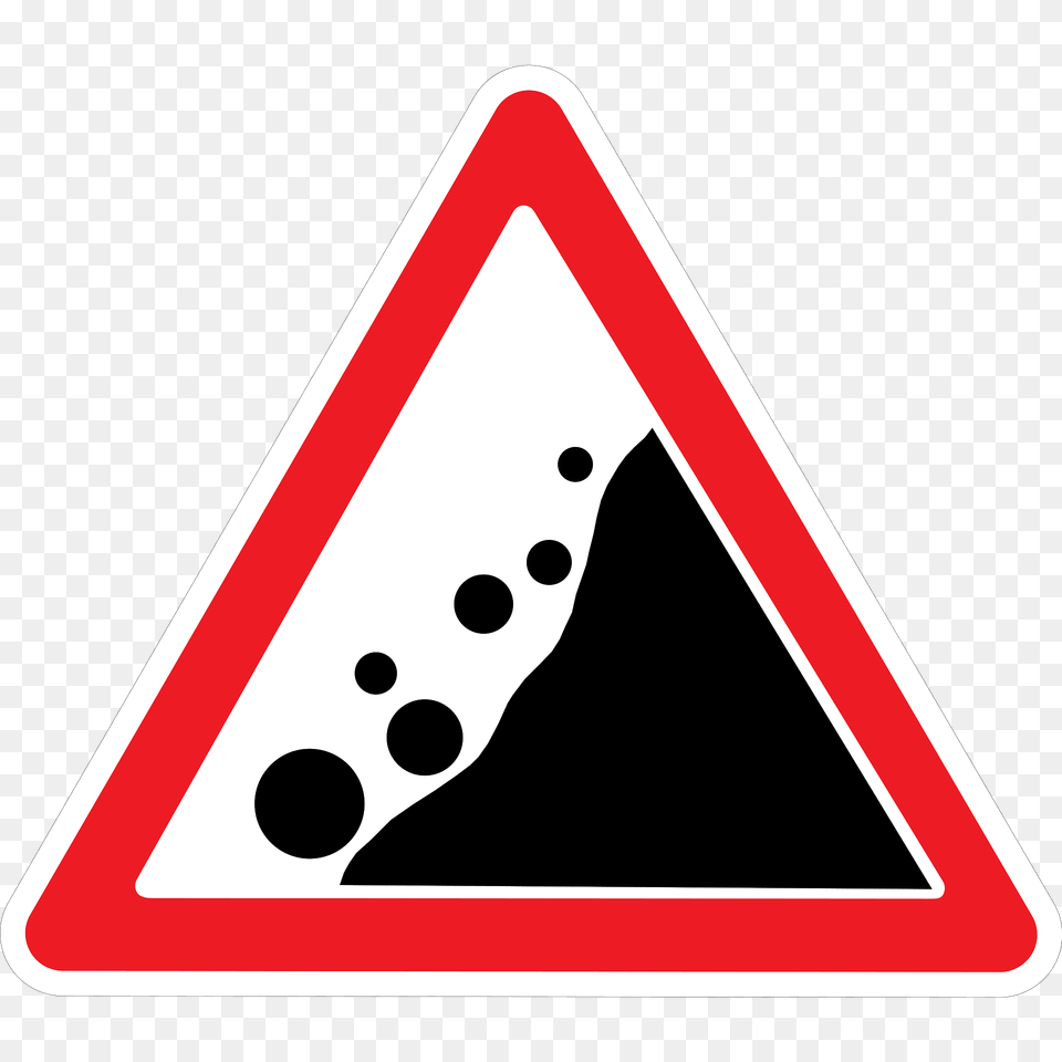 Falling Rocks Or Debris Sign In Ukraine Clipart, Symbol, Triangle, Road Sign Free Png Download