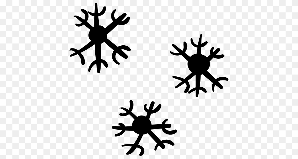 Falling Snowflakes, Silhouette, Stencil Free Transparent Png