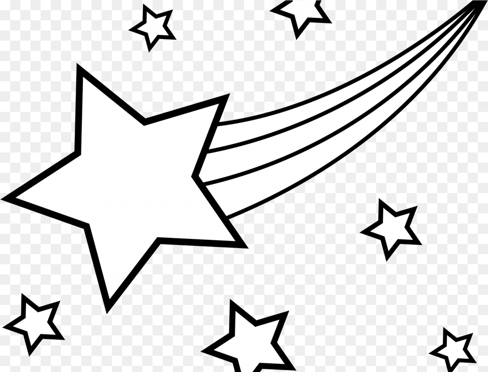 Falling Stars Clipart Black And White Shooting Star Svg Free, Star Symbol, Symbol, Blade, Dagger Png Image