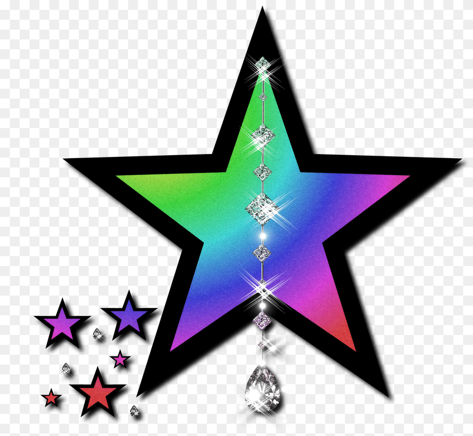 Falling Stars Clipart Colourful Star, Star Symbol, Symbol, Cross Free Transparent Png