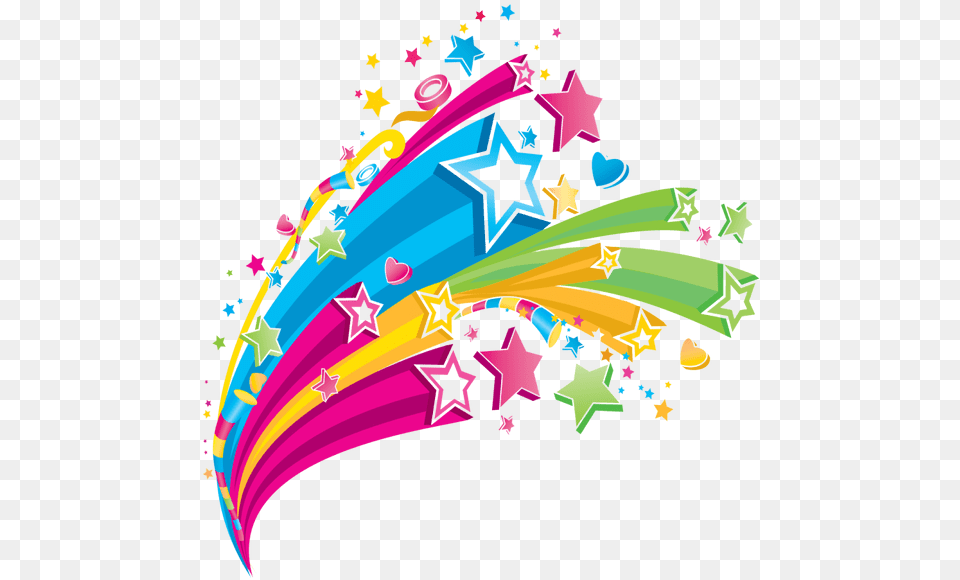 Falling Stars Clipart Shiny Star Colorful Stars, Art, Graphics, Pattern Png Image