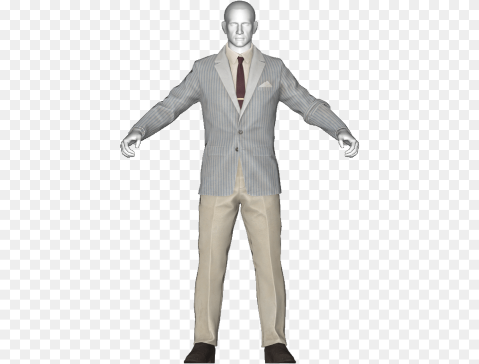 Fallout 4 Clean Striped Suit, Male, Man, Person, Formal Wear Png Image