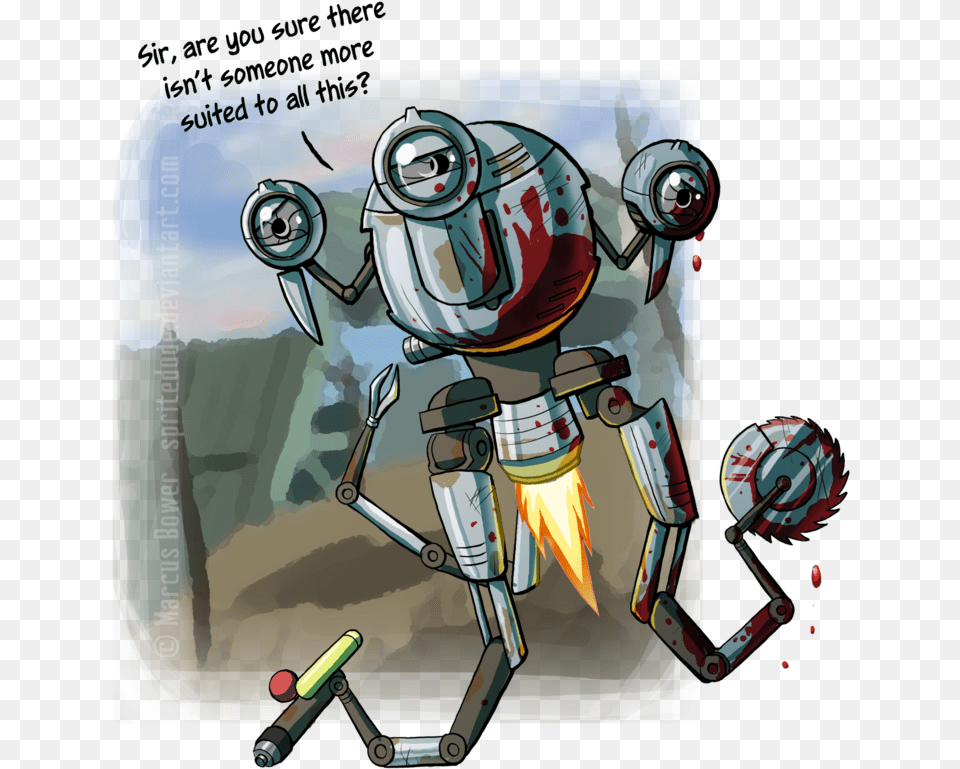 Fallout 4 Codsworth Fanart, Robot, Helmet, Book, Comics Free Png