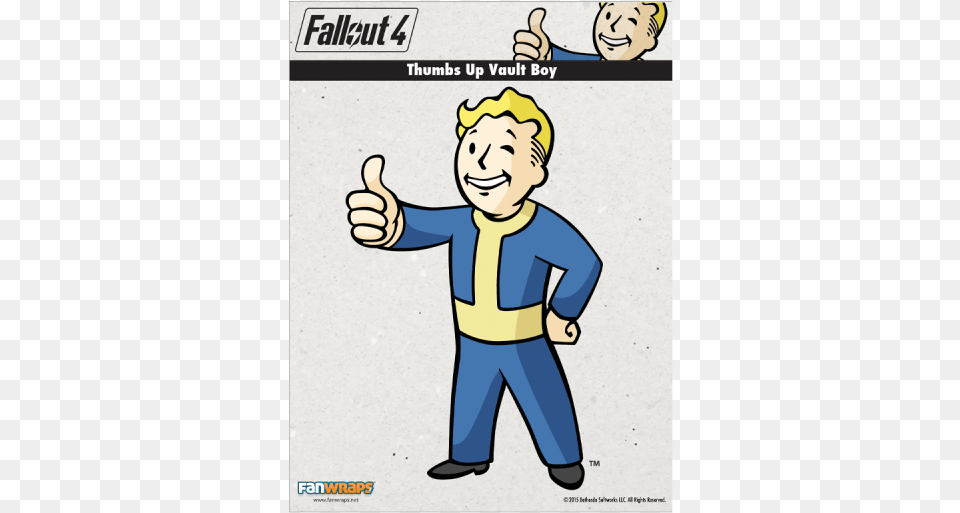 Fallout 4 Decal Thumbs Up Vault Boy Fallout Vault Boy Thumbs Up, Publication, Person, Hand, Finger Png Image