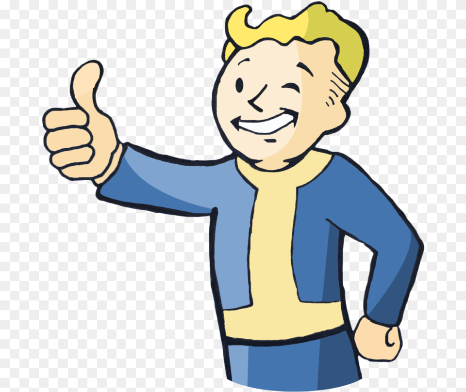 Fallout 4 Vault Boy Transparent Clipart Vault Boy Transparent Background, Body Part, Finger, Hand, Person Free Png