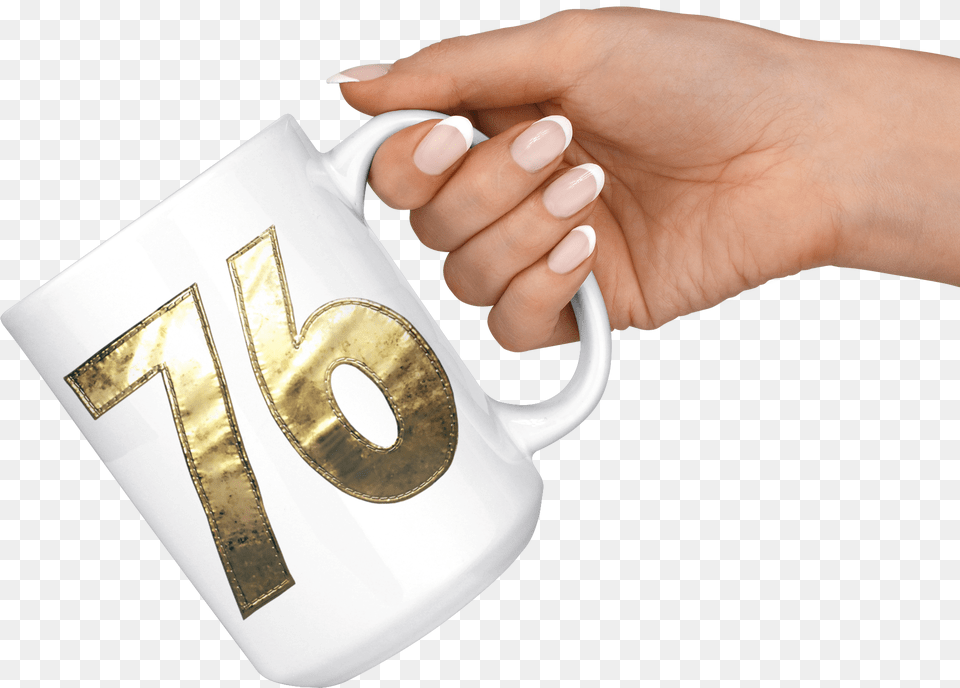 Fallout 76 Logo Mug Emblem, Cup, Finger, Body Part, Person Png Image