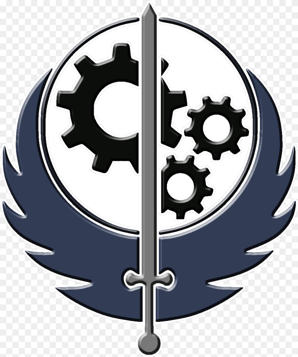 Fallout Brotherhood Brotherhood Of Steel Logo, Machine, Chandelier, Lamp, Gear Png Image