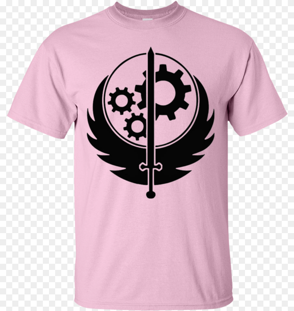 Fallout Brotherhood Of Steel Logo, Clothing, T-shirt, Symbol, Weapon Png