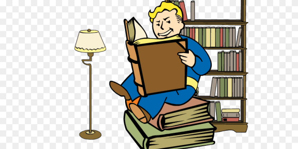 Fallout Clipart Guy, Reading, Book, Publication, Person Free Png Download