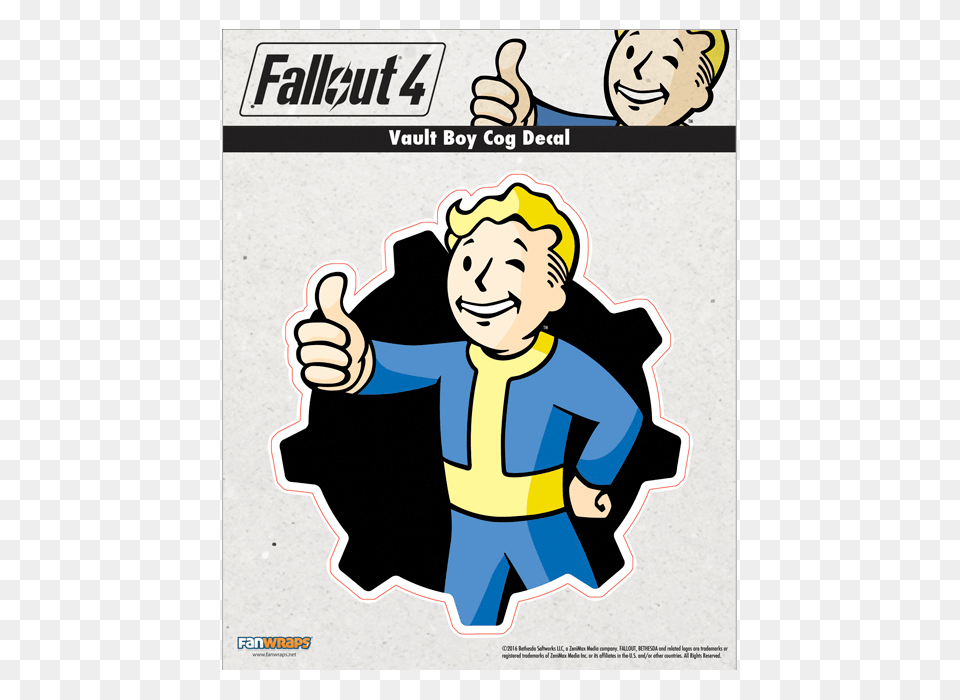 Fallout Decal Vault Boy Cog The Official Bethesda Store Europe, Finger, Body Part, Person, Hand Png Image