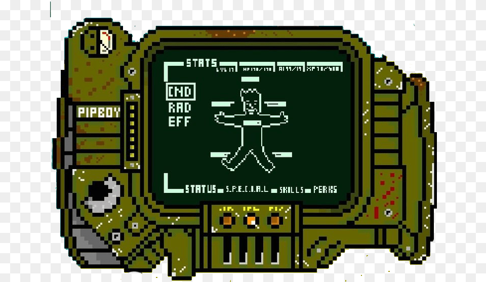 Fallout Pipboy Pixelart Template Minecraft Fallout Pixel Art, Scoreboard, Electronics, Hardware Free Transparent Png