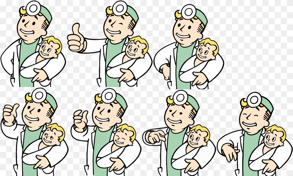 Fallout Vault Boy Baby Fallout Vault Boy Baby, Book, Comics, Publication, Person Png Image