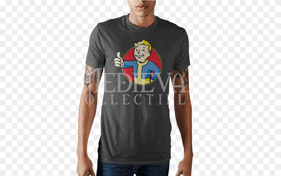 Fallout Vault Boy Mens T Shirt Htc Vive Eco Black Vr Goggles Pc, Clothing, T-shirt Free Png Download