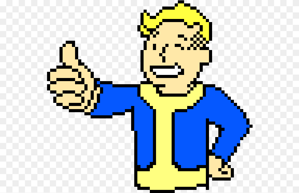 Fallout Vault Boy Pixel Art, Body Part, Finger, Hand, Person Free Png Download