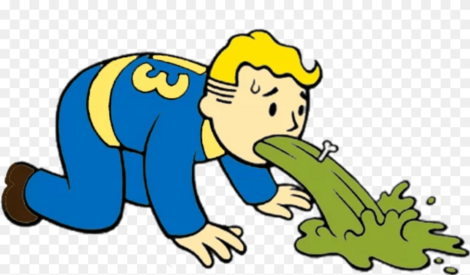 Fallout Vaultboy Vault Boy Cartoon Vomiting Vault Boy Throwing Up, Face, Head, Person, Baby Free Png Download