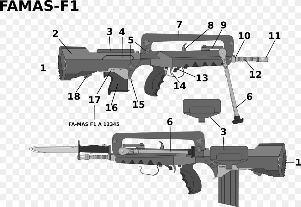 Famas, Firearm, Gun, Rifle, Weapon Png