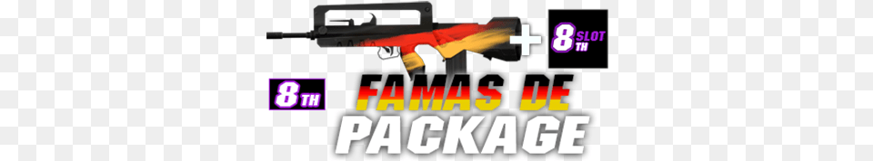 Famas De 8th Pkg Value Water Gun, Firearm, Rifle, Weapon, Scoreboard Png Image