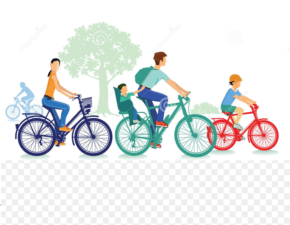 Familia En Bicicleta Vector Clipart Bicycle Cyclists Highway Code Essential Rules Of The Road, Wheel, Vehicle, Transportation, Machine Free Png
