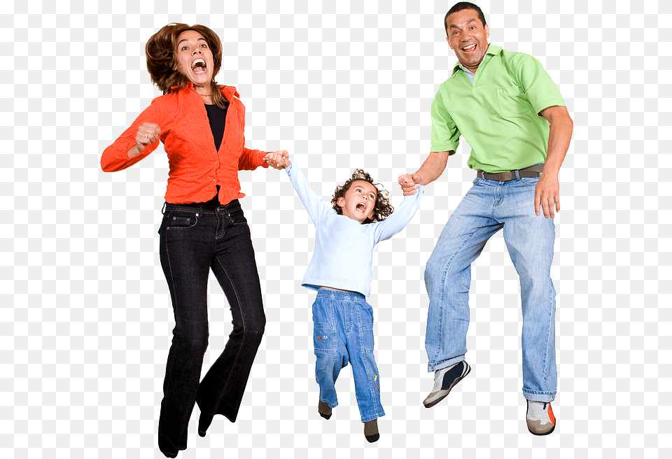 Familia Saltar Family Happy Jumping, Sleeve, Jeans, Clothing, Pants Png