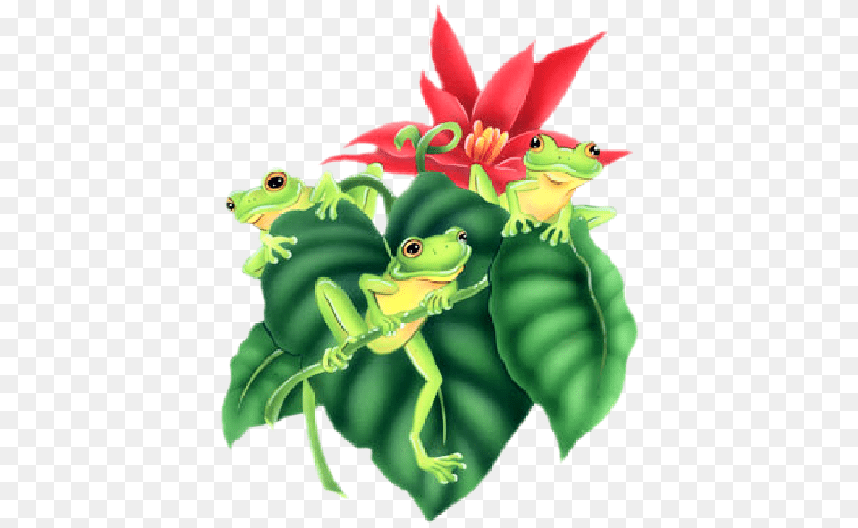 Familia Sapo Comiendo Animado, Green, Animal, Lizard, Reptile Png Image